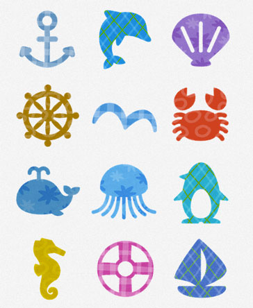 海の日のデザインに使える 夏のビーチや生き物の無料イラスト13点 インスピ